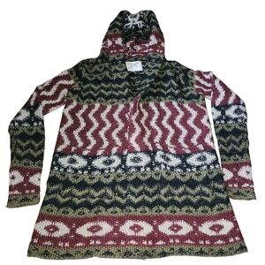 Abercrombie & Fitch Rustic Wave Hooded Long Open Cardigan. Sz. XS